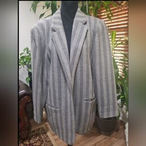 Gray Striped Blazer